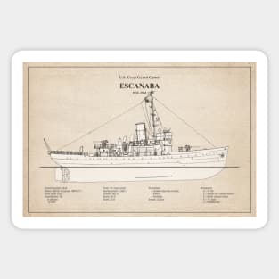 Escanaba wpc-77 United States Coast Guard Cutter - SBD Magnet